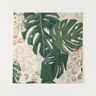 Tapiz Leopard Monstera: Vintage de la jungla.