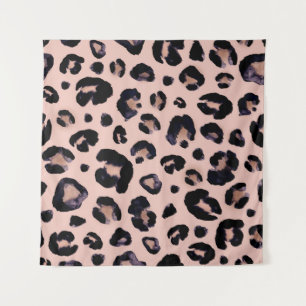 Tapiz Leopardo de la nieve, textura dibujada a mano.