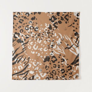 Tapiz Leopardo moderno. Estampado. Fondo. Naturaleza sal