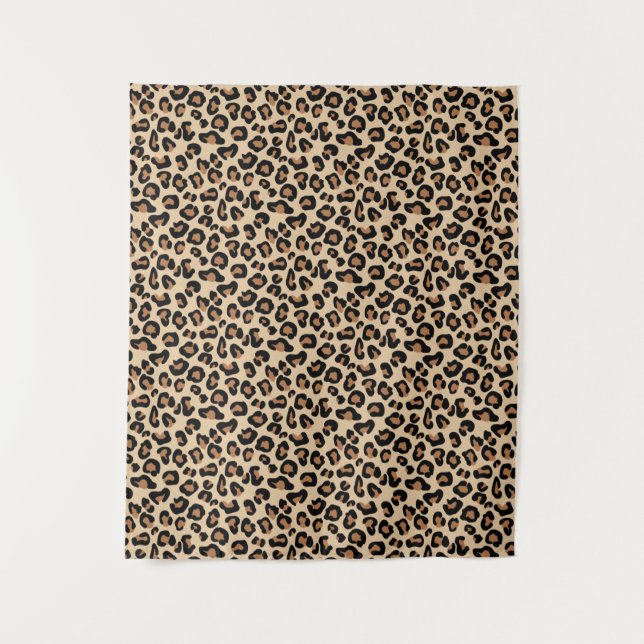 Tapiz Leopardo Print, Black, Brown, Rust and Tan (Anverso)