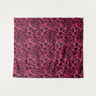 Tapiz Leopardo rosa brillante y negro