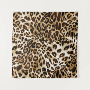 Tapiz Leopardo vibrante: Diseño textil colorido.