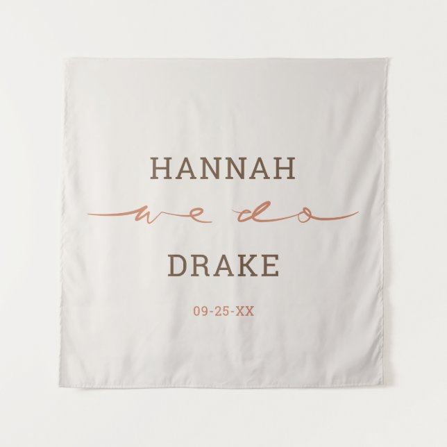 Tapiz Letra a Mano We Do Script Boda (Anverso)