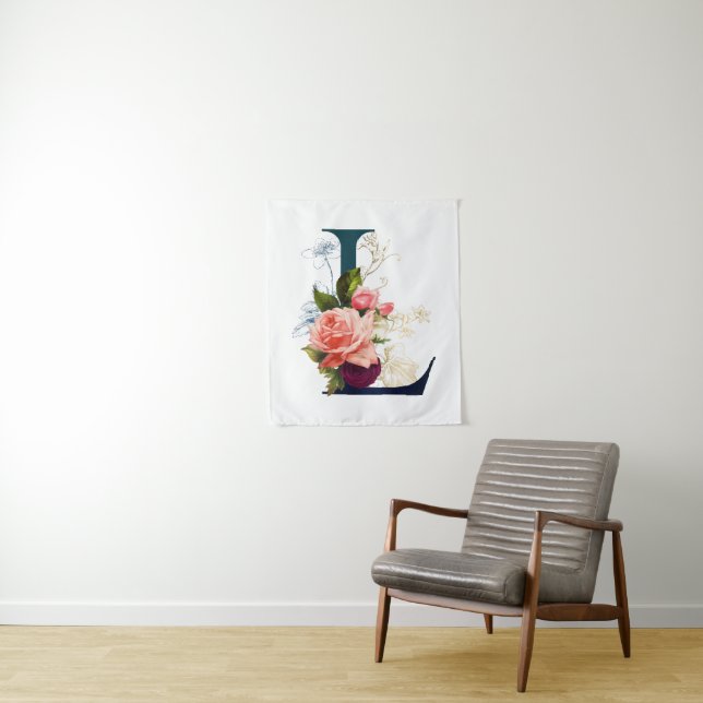 Tapiz Letra floral fancy monograma L (In situ)