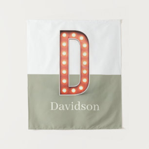 Tapiz Letra retro marquee D personalizada