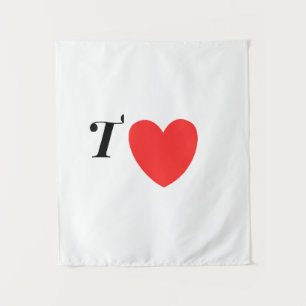Tapiz Letra T Corazón - Diseño de Amor Inicial de San Va