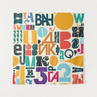 Tapiz Letras dibujadas a mano: diseño inmaterial vintage