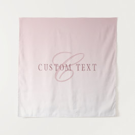 Tapiz Letras y monograma elegantes | Rosa Ombre