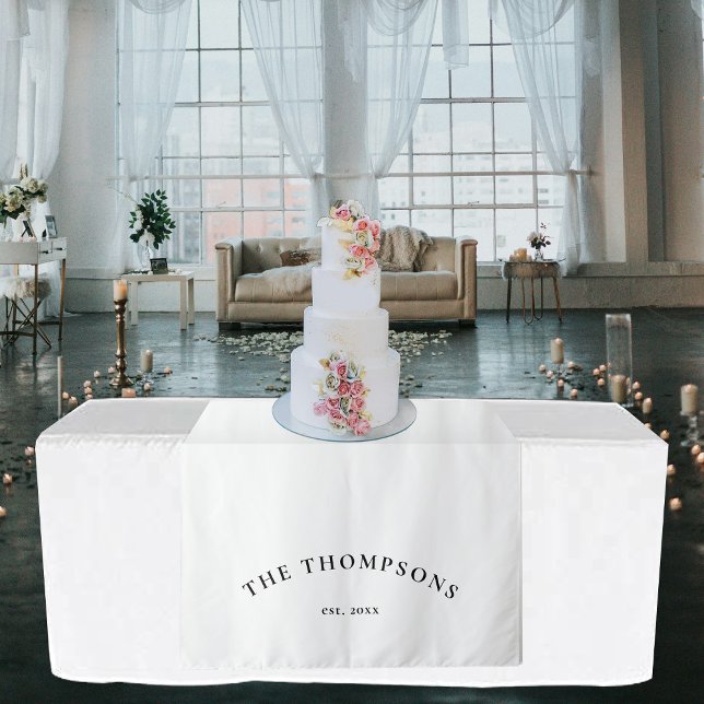 Tapiz Letrero de Apellido de Boda Runner de Cena de Boda (Last Name Sign Wedding Bridal Dinner Runner Tapestry)