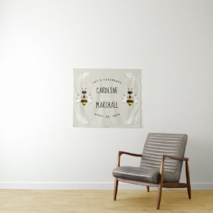 Tapiz Letrero de Baby Shower Rustic Mama to Bee