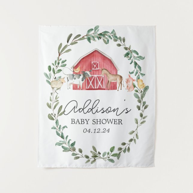 Tapiz Letrero de bienvenida a la granja moderna Carteles (Anverso)