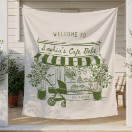 Tapiz Letrero de Bienvenida para Baby Shower Cafe Bebe,