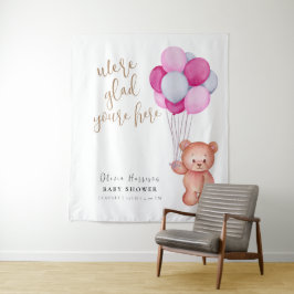 Tapiz Letrero de bienvenida para baby shower con globo d