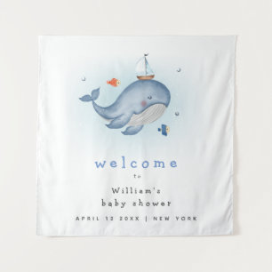 Tapiz Letrero de bienvenida para baby shower de bebé baj