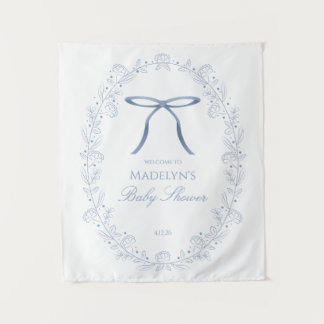 Tapiz Letrero de Bienvenida para Baby Shower de Lazos Az