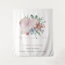 Letrero de bienvenida para baby shower de niña con