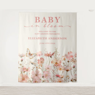 Tapiz Letrero de Bienvenida para Baby Shower de Wildflow