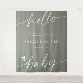 Tapiz Letrero de Bienvenida para Baby Shower Elegante en