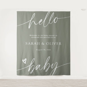 Tapiz Letrero de Bienvenida para Baby Shower Elegante en