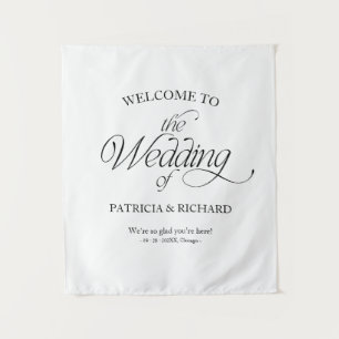 Tapiz Letrero de Bienvenida para Boda Minimalista Modern
