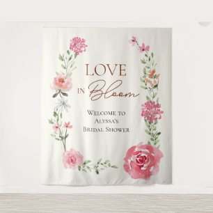 Tapiz Letrero de Bienvenida para Bodas de Flores en Flor