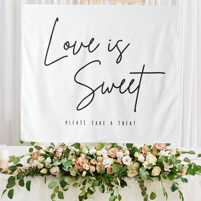 Tapiz Letrero de Boda Love Is Sweet Please Take A Treat (Love Is Sweet Please Take A Treat Sign Wedding Tapestry
)