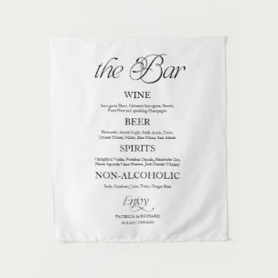 Tapiz Letrero de Boda Minimalista Moderno Elegante "The