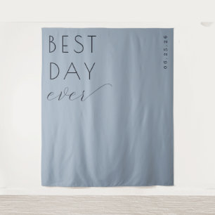 Tapiz Letrero de Celebración Minimalista Azul Optimista