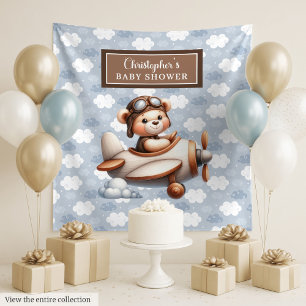 Tapiz Letrero de foto para baby shower de piloto con osi