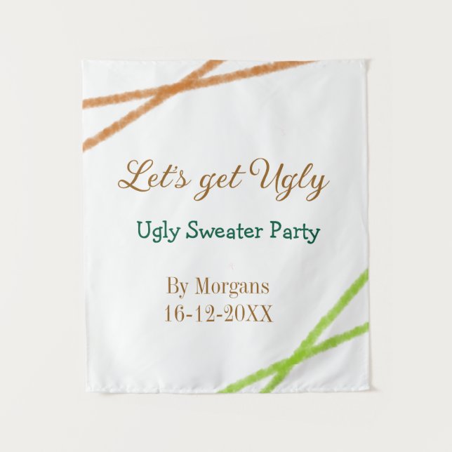 Tapiz Let's get ugly Christmas ugly sweater Partyorange  (Anverso)