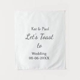 Tapiz Let's toast to wedding add name date simple couple