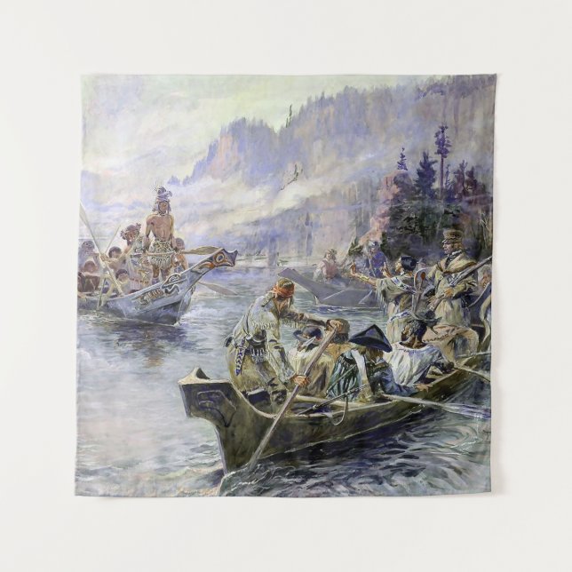 Tapiz "Lewis and Clark" por Charles M Russell (Anverso)