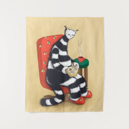 Tapiz Leyendo el amante del libro del gato