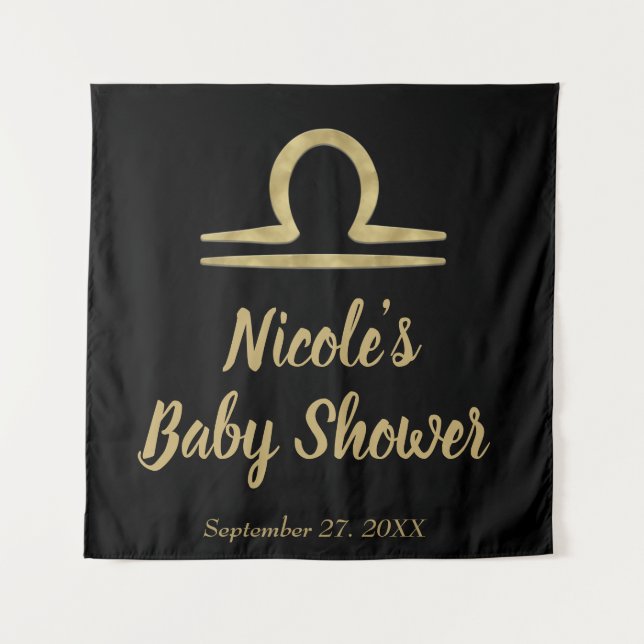 Tapiz LIBRA Oro Septiembre Octubre Astrología de cumplea (Anverso)