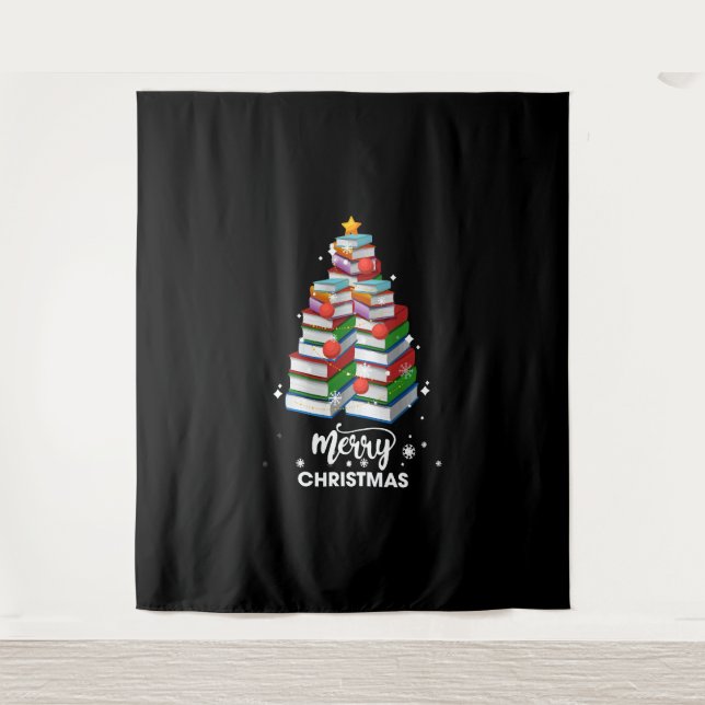 Tapiz Libro Navidad Árbol Regalo De Navidad Para Libros  (Anverso)