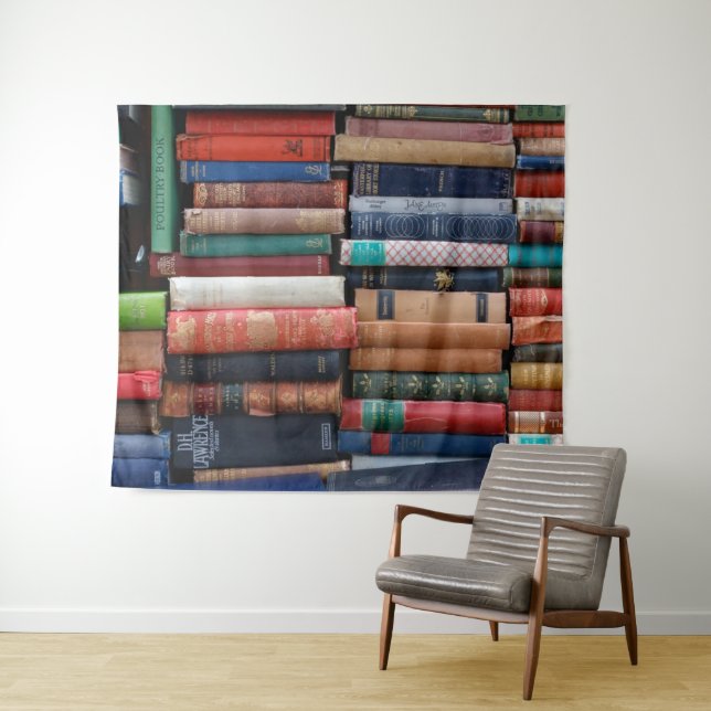Tapiz Libros leer libros antiguos de amor (In situ (horizontal))
