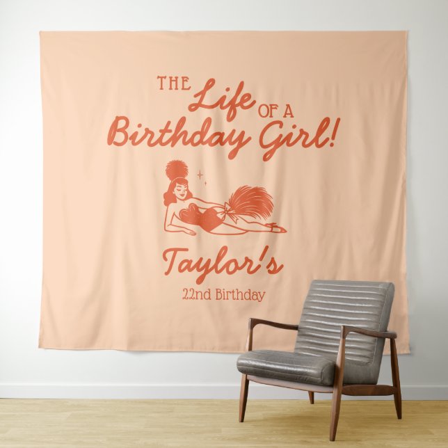 Tapiz Life of a Birthday Girl Party Backdrop (In situ (horizontal))