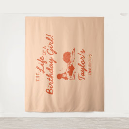 Tapiz Life of a Birthday Girl Party Backdrop