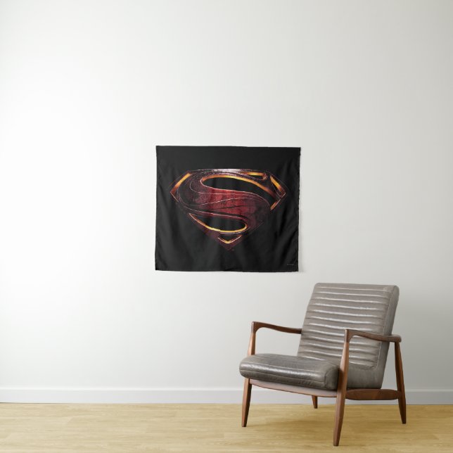 Tapiz Liga de la Justicia | Símbolo de superman metálico (In situ (horizontal))