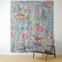 Ligero Blue Woodland Animal Deer Fox Rabbit Large