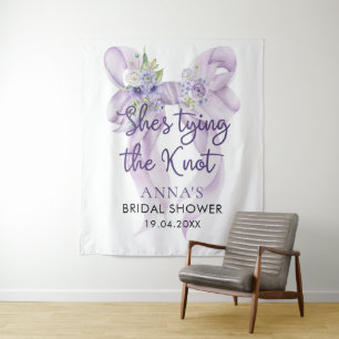 Tapiz Lilac Bow está atando la ducha nupcial