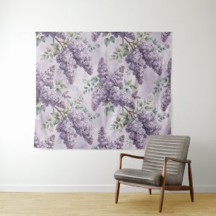 Tapiz Lilas Flores de Lila Verde Salvia Lavanda Polvorie