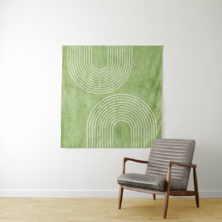 Tapiz Lime Green Linen Minimalista
