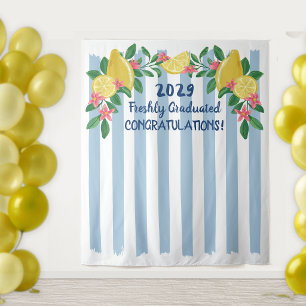 Tapiz Limones Arco Rayas Azules Recién Graduados