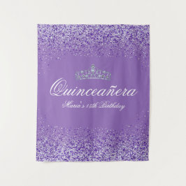 Tapiz Linda Quinceañera Purpura Brillante