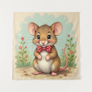 Tapiz Lindo adorable ratoncito con corbata