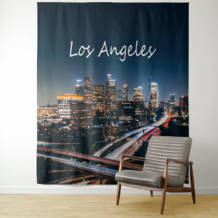 Tapiz Línea aérea de Los Angeles California City Skyline