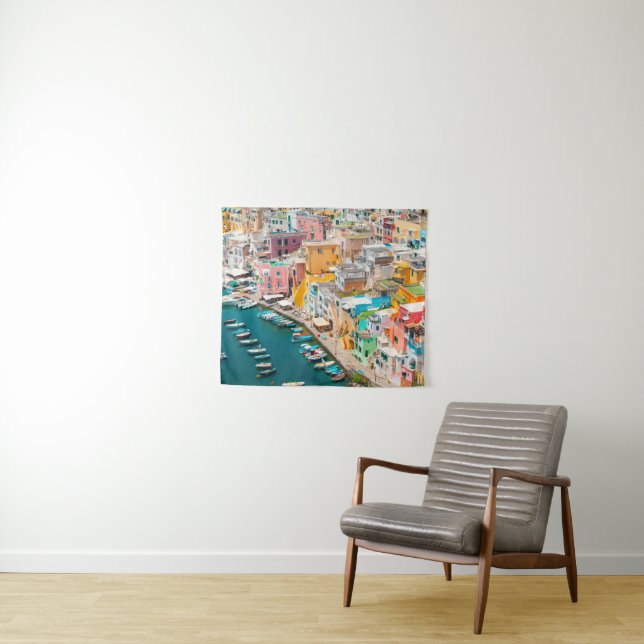 Tapiz Línea costera | Nápoles Italia (In situ (horizontal))