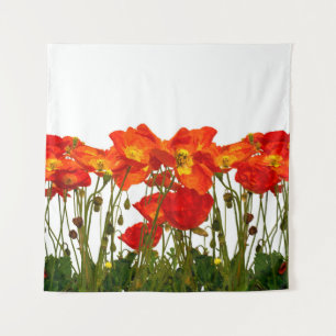 Tapiz Línea de amapolas rojas aisladasarte, fondo, belle