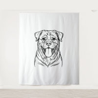 Línea de arte Rottweiler Dog Line Art - Línea de a
